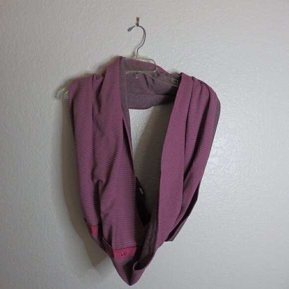 Lululemon Vinyasa Scarf (Rulu)qTonka Stripe Red Grape Minty Pink - Picture 1 of 6
